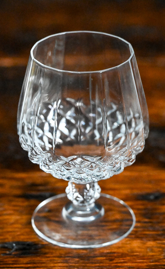 cut crystal clear brandy snifter