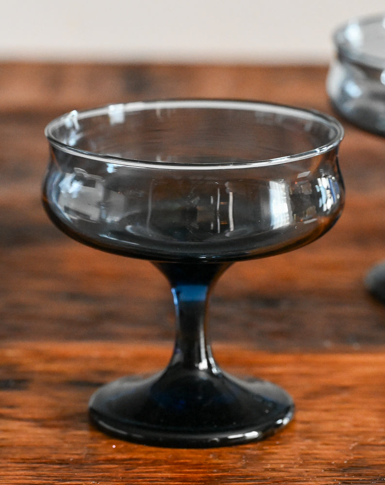 Libbey dusky blue cocktail coupes