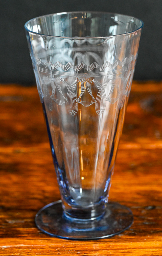 light purple etched vintage iced tea or parfait glasses