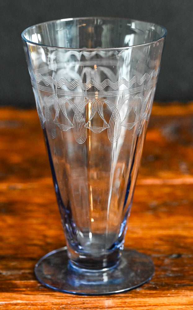 light purple etched vintage iced tea or parfait glasses