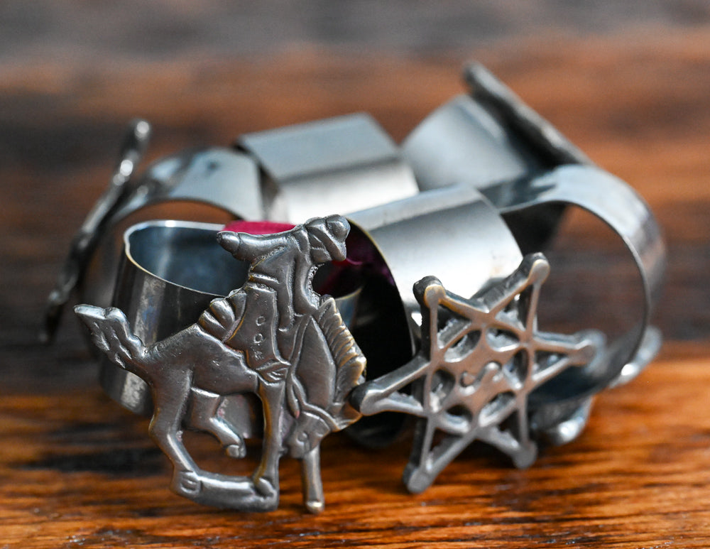western themed metal napkin rings