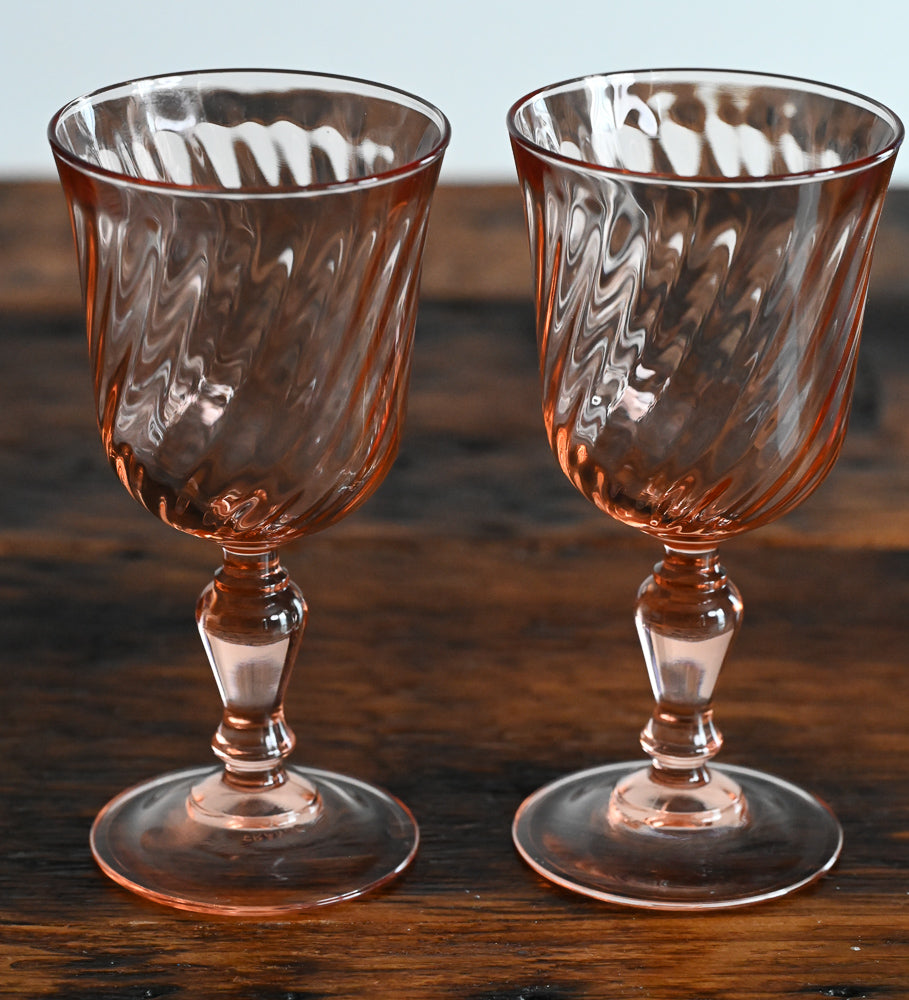 pink glass Luminarc Wine glasses
