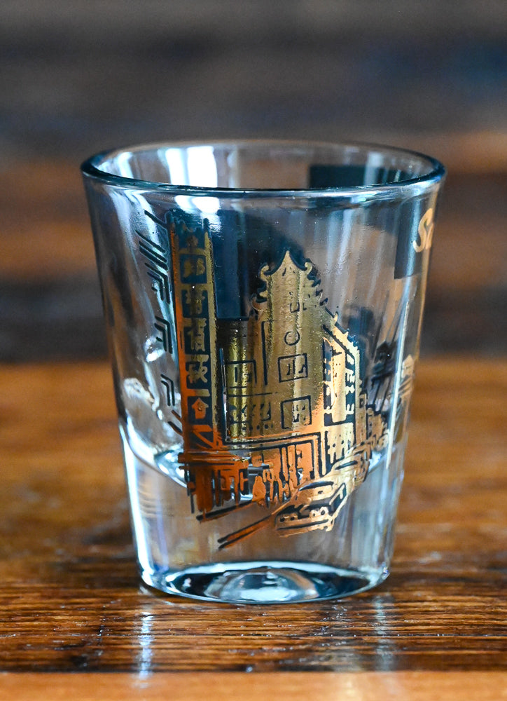 black and gold San Francisco Souvenir shot glass