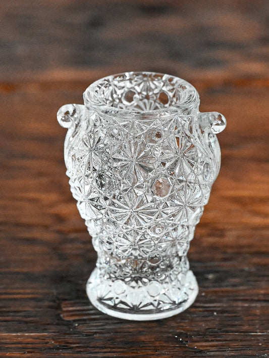 clear glass L. E. Smith Diasy and Button toothpick holder