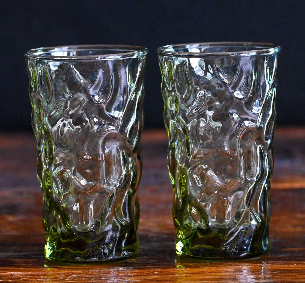 green Anchor Hocking Lido Milano juice glasses