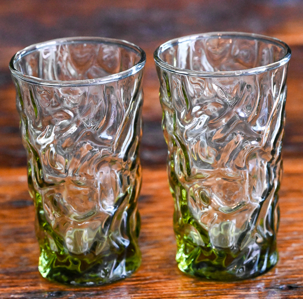 green Anchor Hocking Lido Milano juice glasses