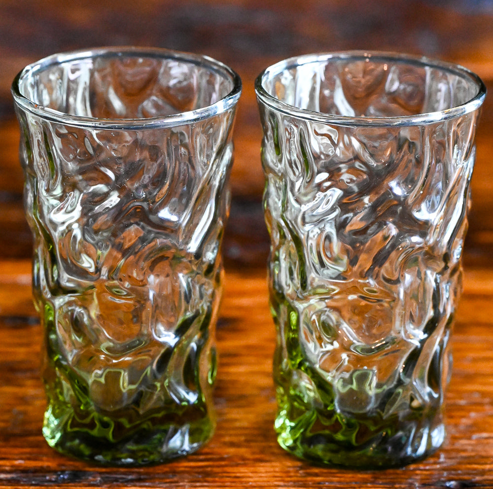 green Anchor Hocking Lido Milano juice glasses