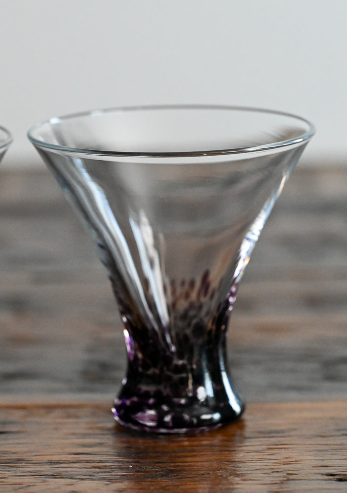 purple dot flared cordial glasses