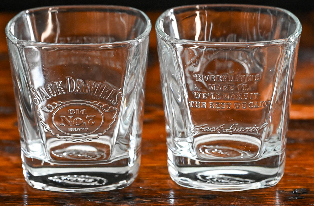 Jack Daniels No 7 clear rocks glasses