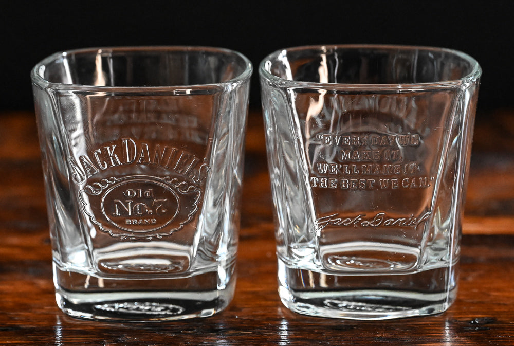 Jack Daniels No 7 clear rocks glasses