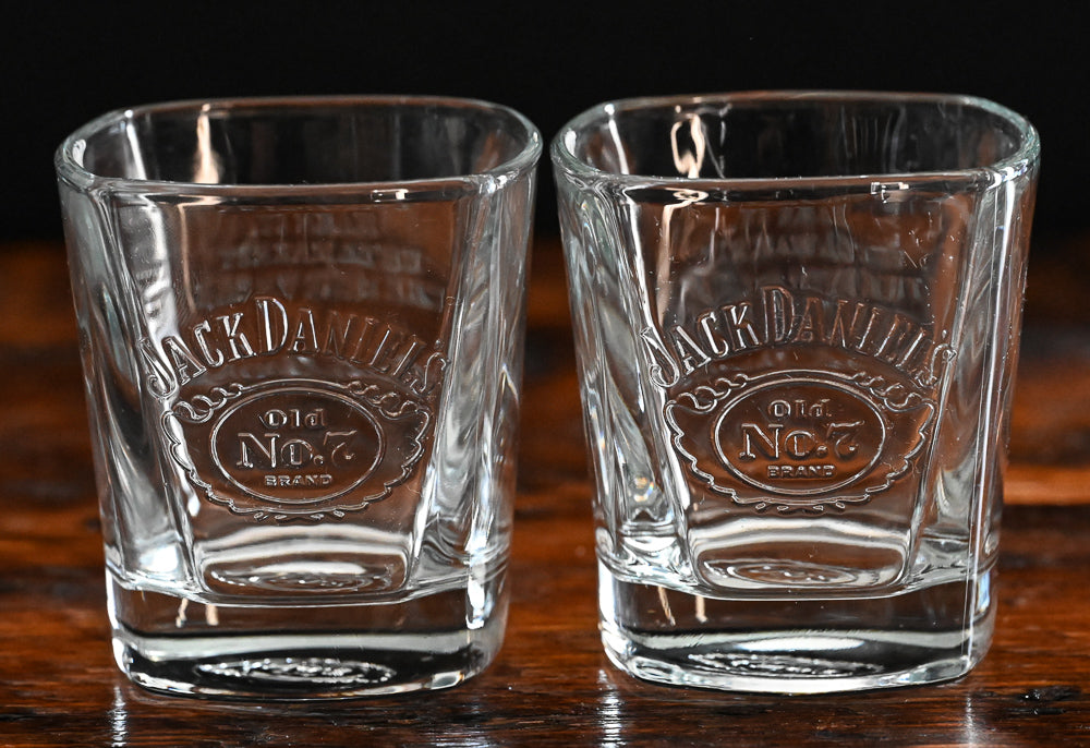 Jack Daniels No 7 clear rocks glasses