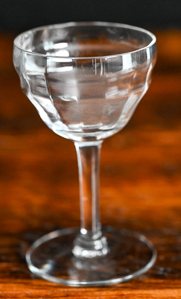 ribbed clear cordial glasses