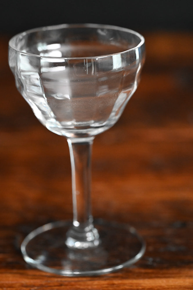 ribbed clear cordial glasses