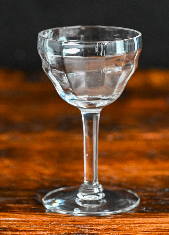 ribbed clear cordial glasses