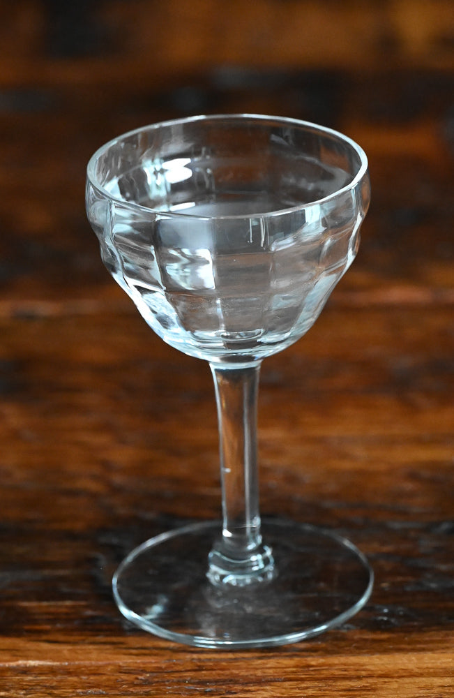 ribbed clear cordial glasses