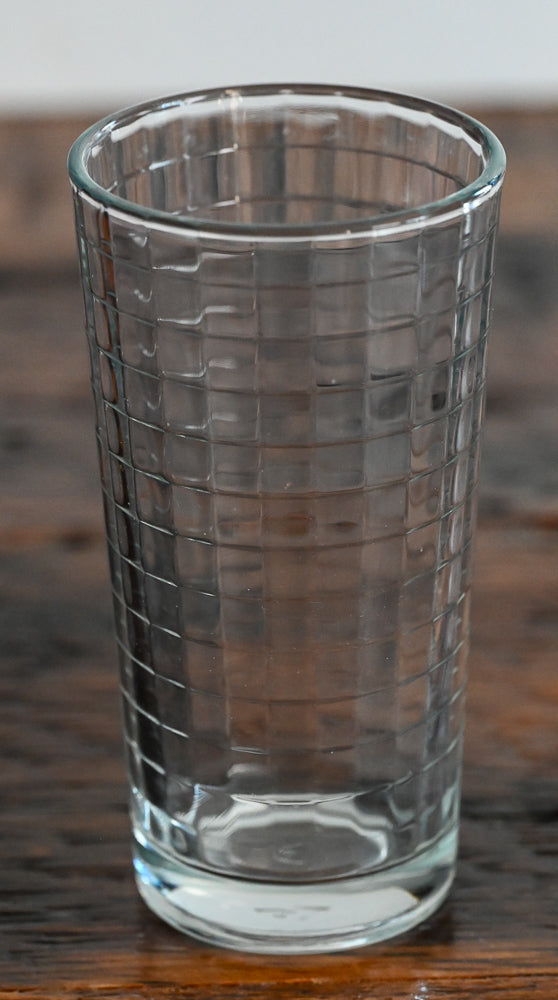 block optic clear highball glasses