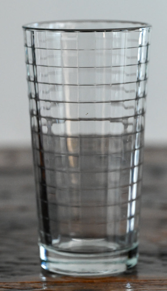 block optic clear highball glasses