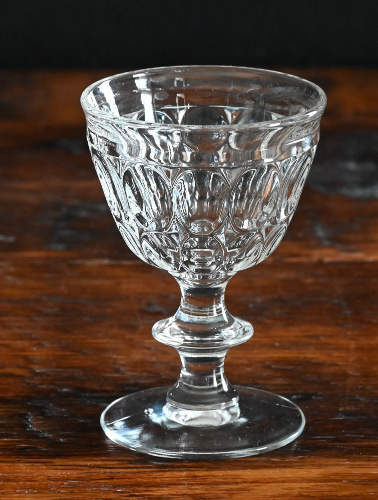 clear Jeannette thumbprint cocktail coupes