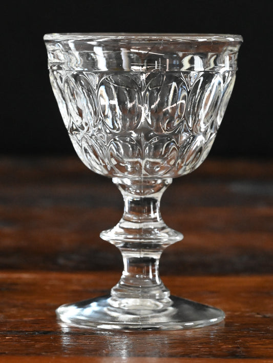 clear Jeannette thumbprint cocktail coupes
