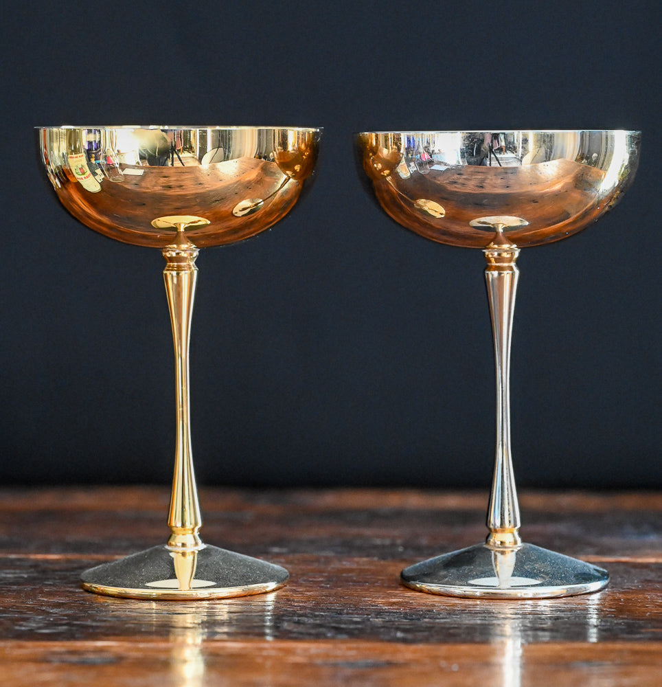 brass cocktail coupes