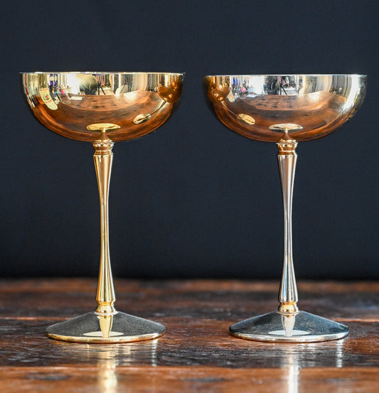 brass cocktail coupes