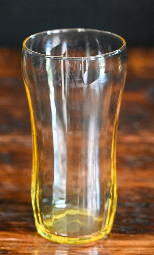 yellow depression glass optic tumblers