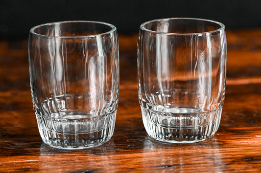 clear ribbed bottom rocks glasses