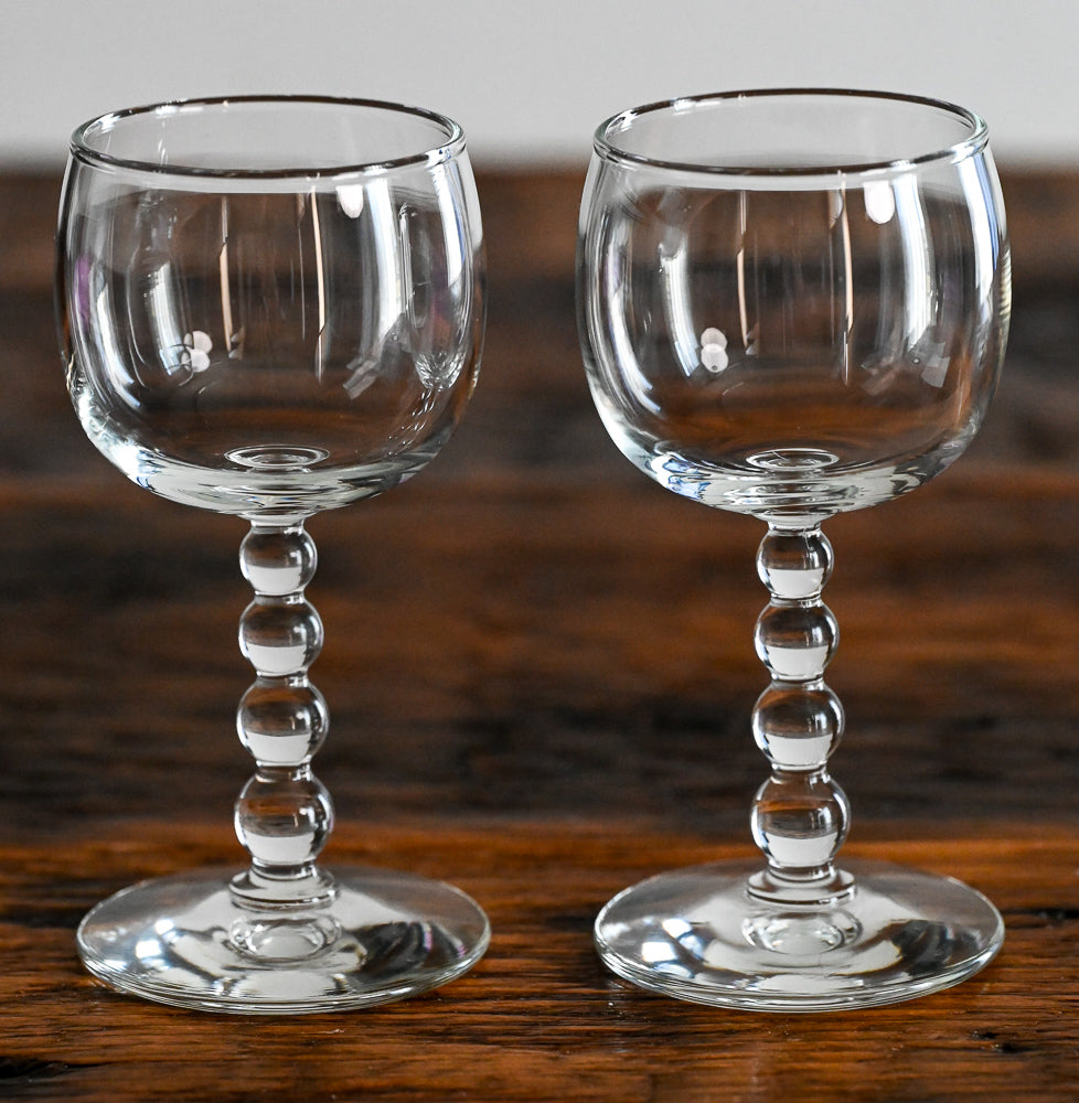 beaded stem wine glasses