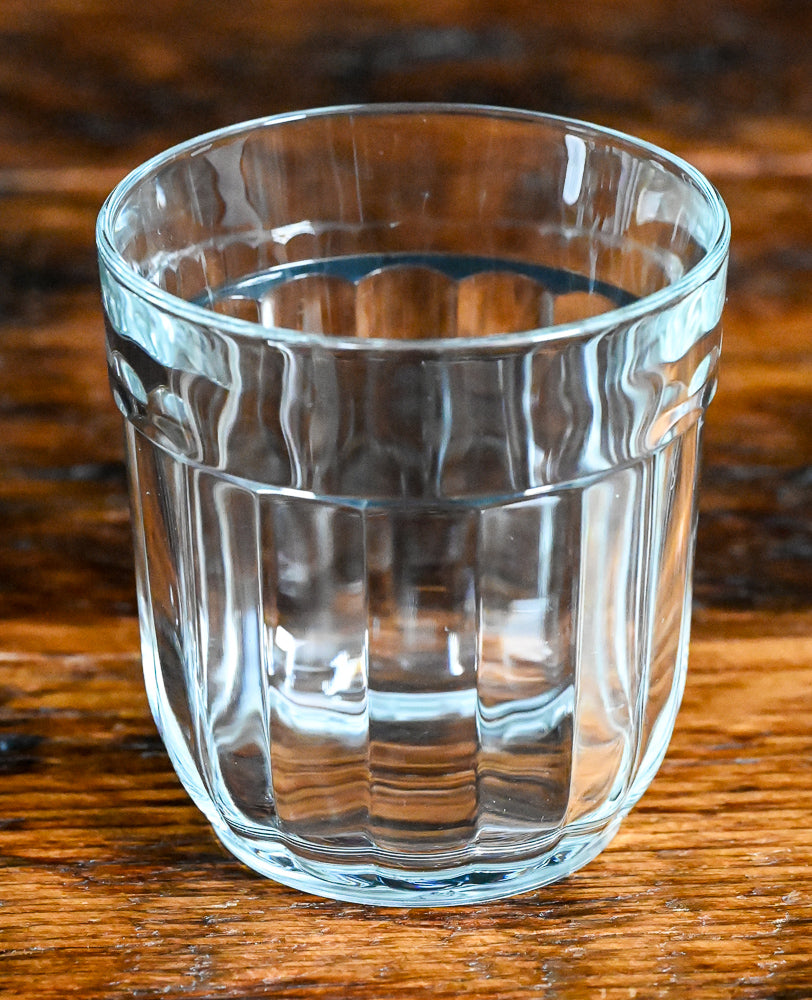 clear glass ribbed tumblers