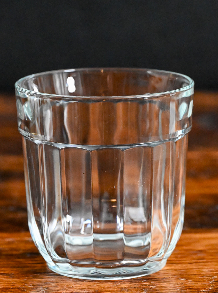 clear glass ribbed tumblers