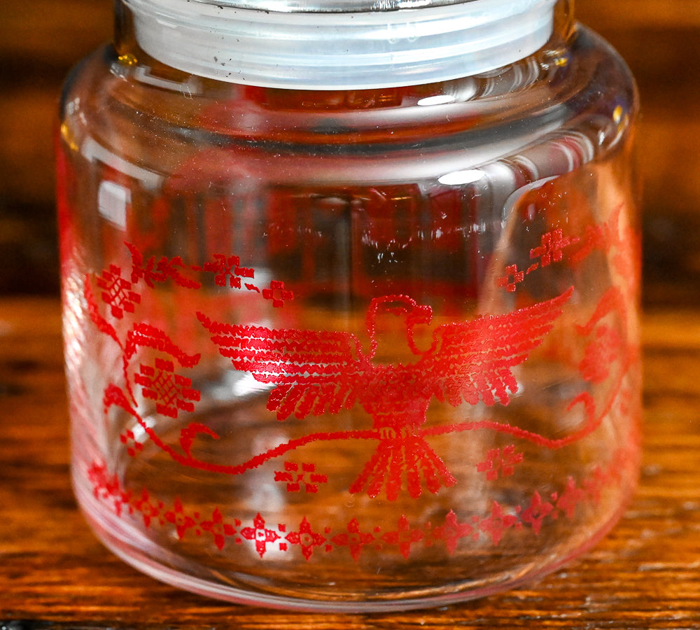 Red Dutch scene print Anchor Hocking Apothecary Jar