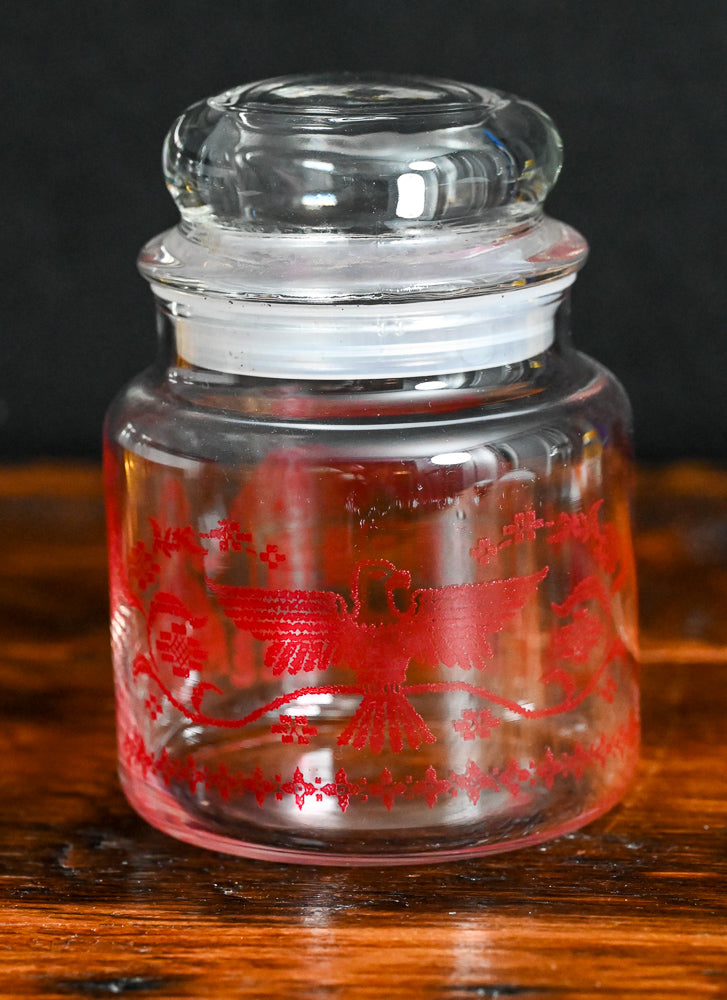 Red Dutch scene print Anchor Hocking Apothecary Jar