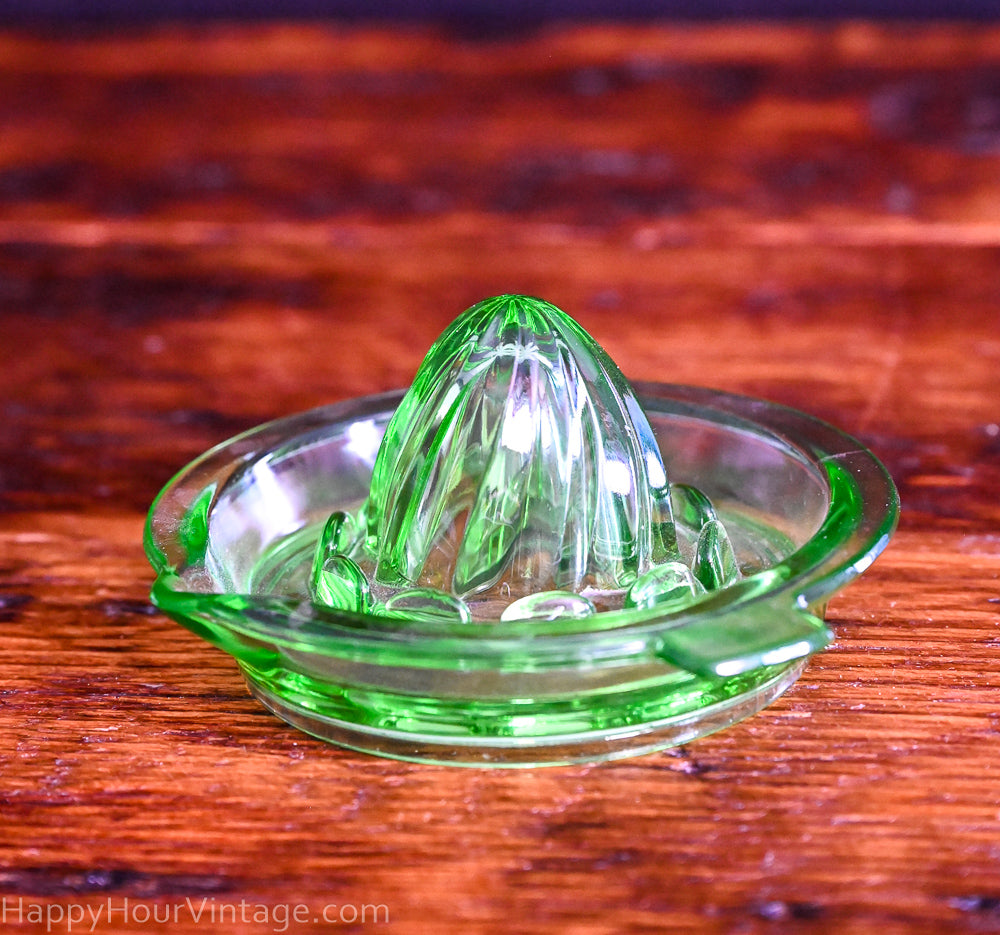 Green uranium glass citrus reamer