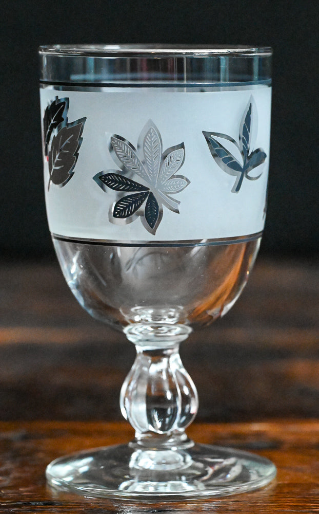 Libbey frosted silver leaf goblets