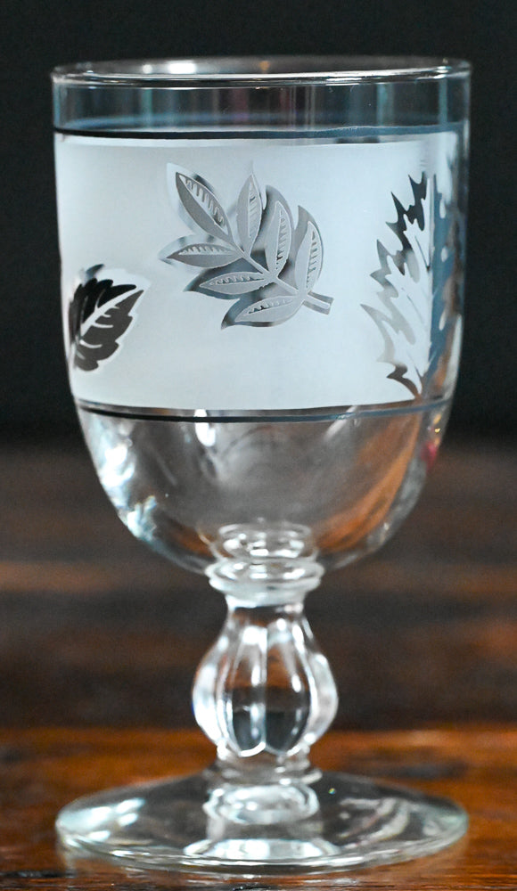 Libbey frosted silver leaf goblets