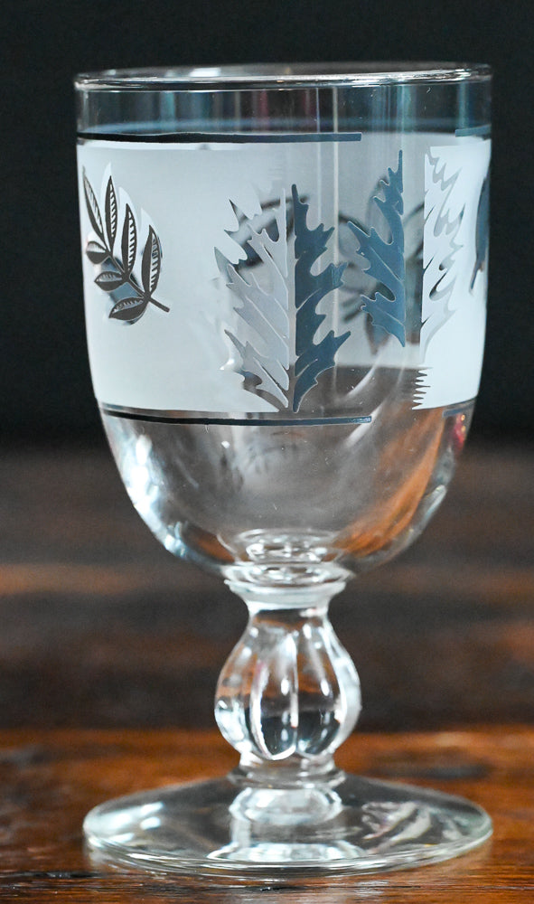 Libbey frosted silver leaf goblets