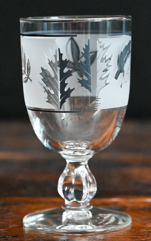 Libbey frosted silver leaf goblets