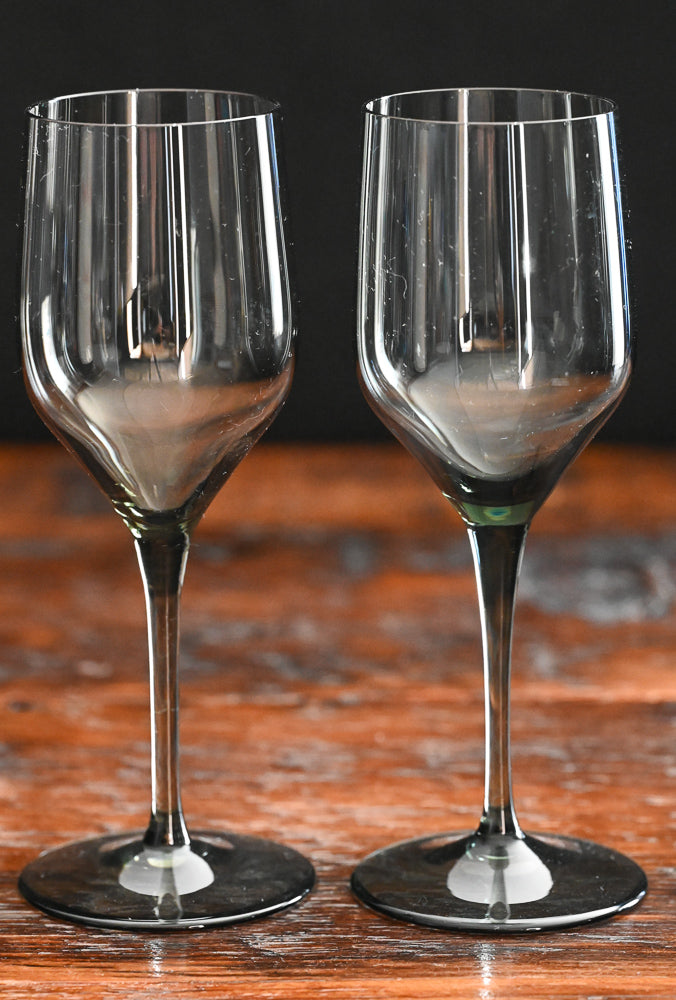 smoke grey wine glasses