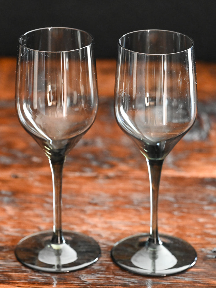 smoke grey wine glasses