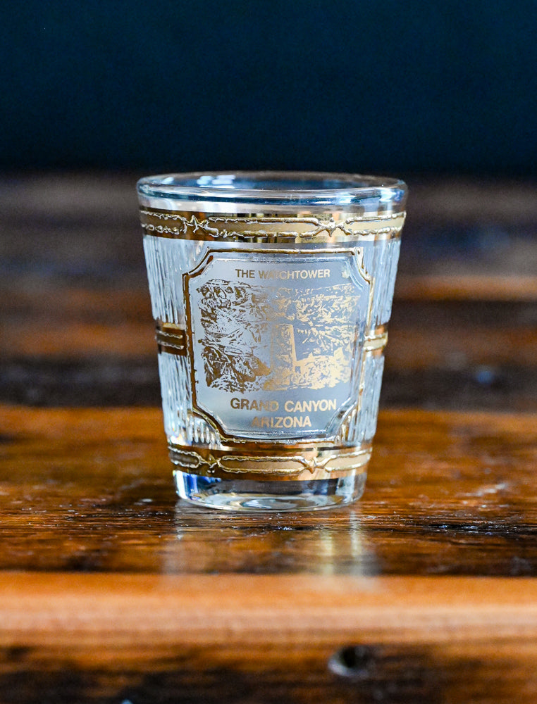 frosted and gold Grand Canyon souvenir shot glass