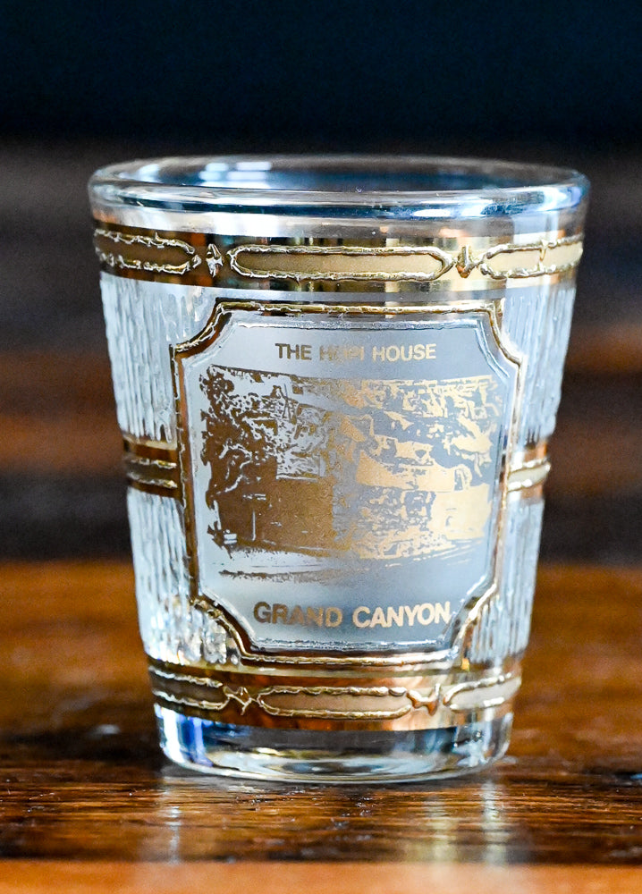 frosted and gold Grand Canyon souvenir shot glass