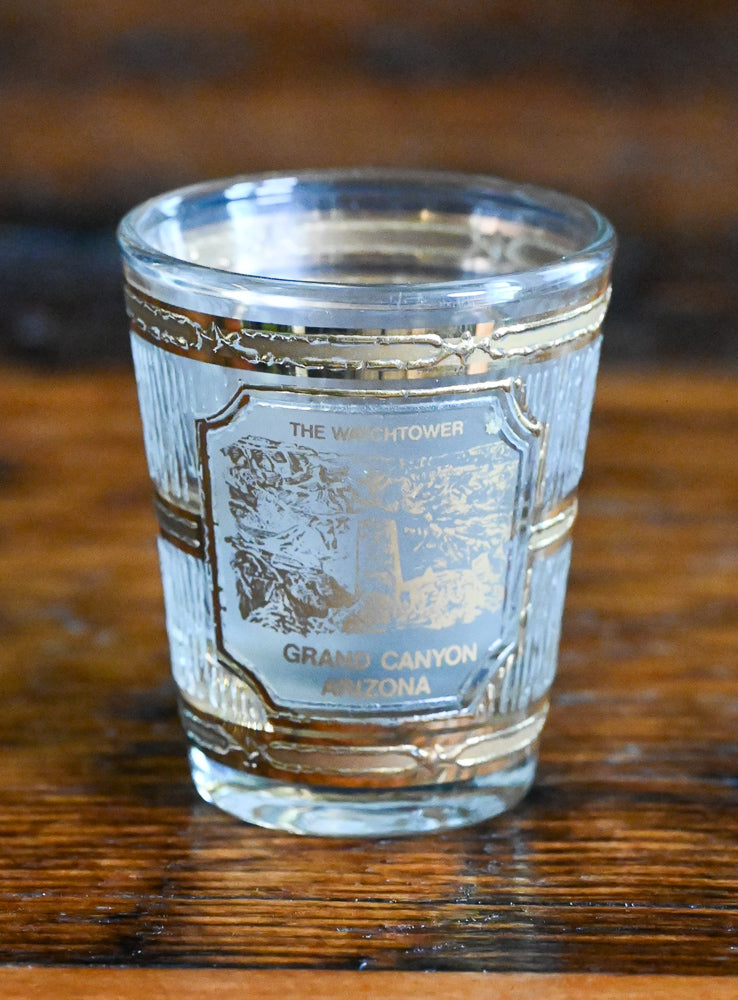 frosted and gold Grand Canyon souvenir shot glass