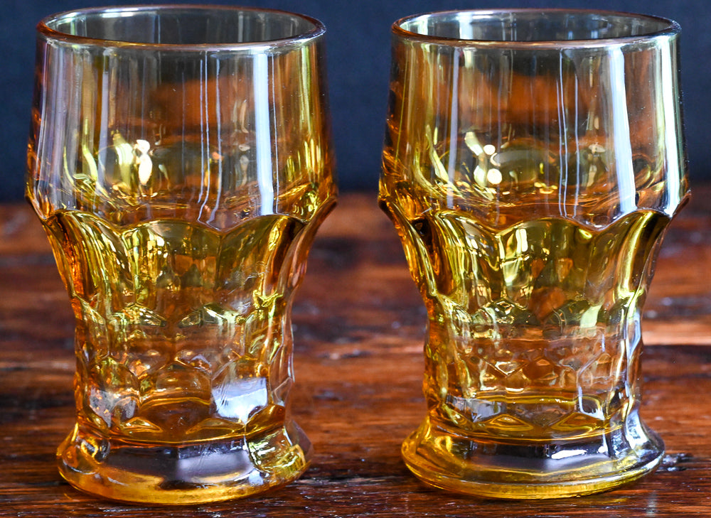 amber Anchor Hocking Georgian tumblers