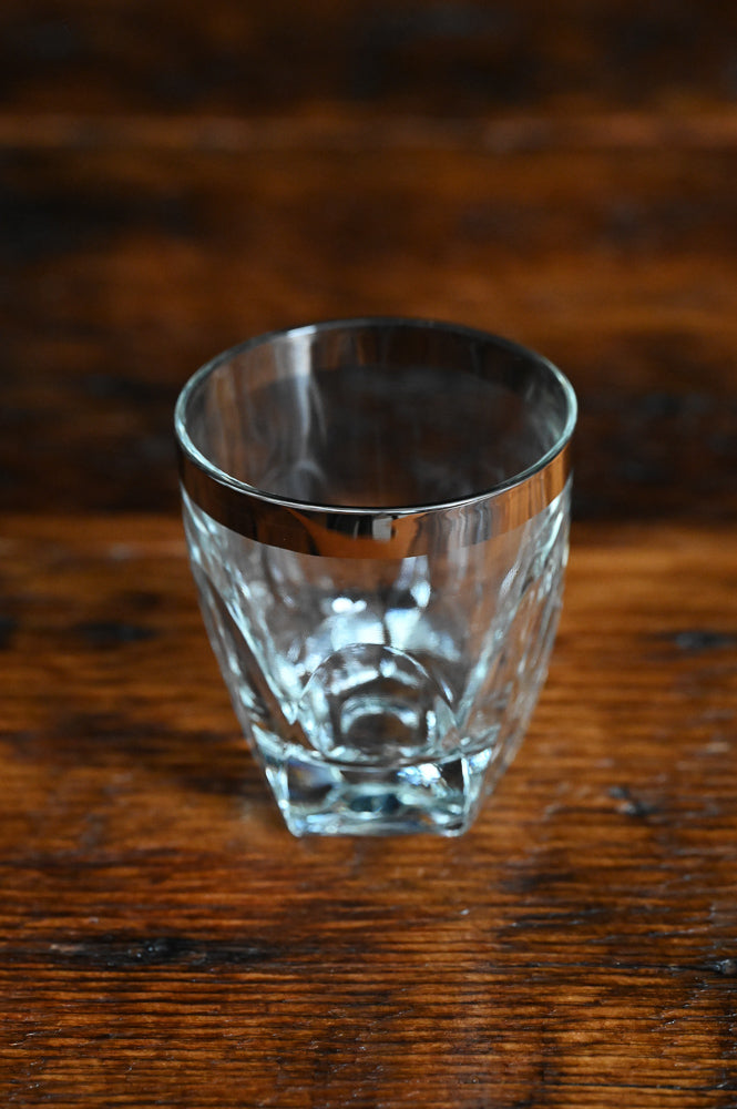 platinum rimmed glass lowball glasses