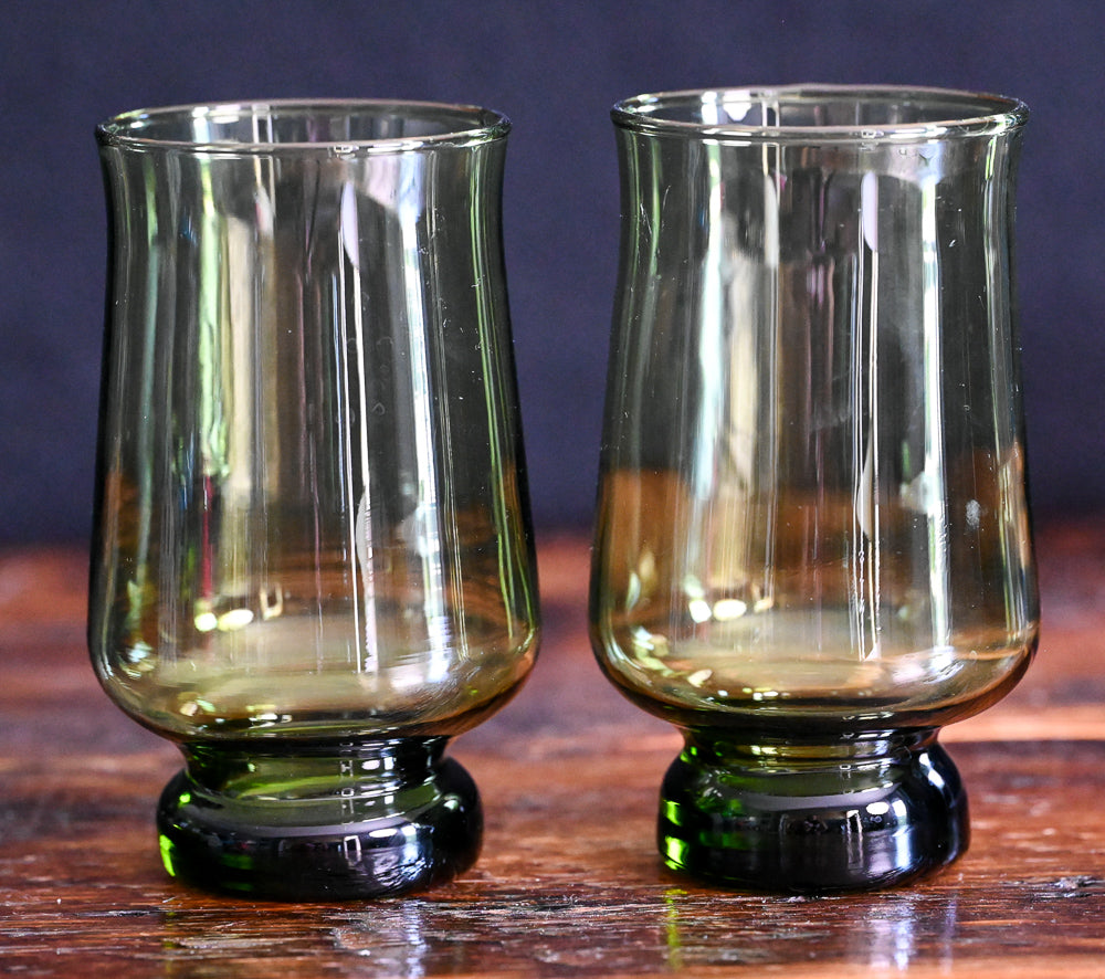 green glass tumblers