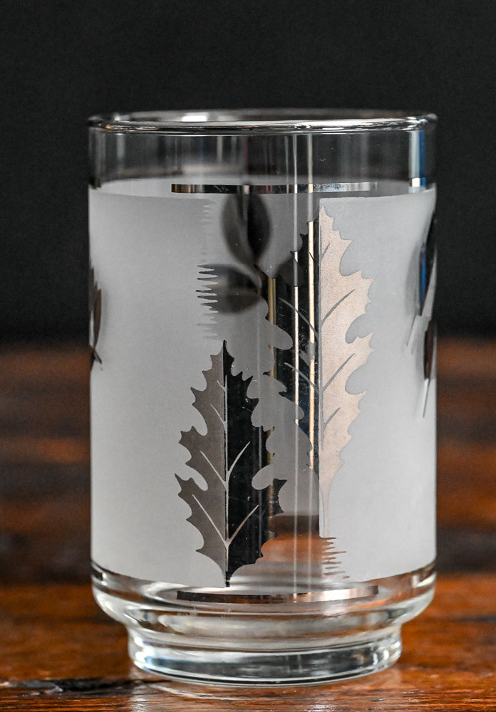 Libbey silver leaf foliage tumbler glasses