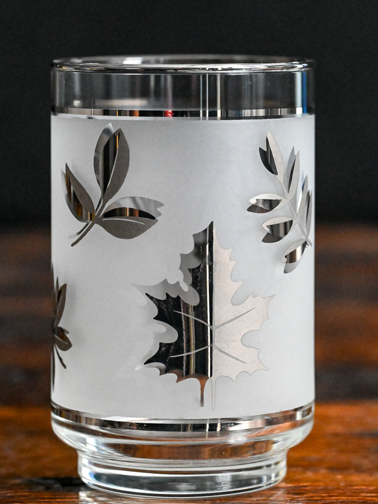 Libbey silver leaf foliage tumbler glasses