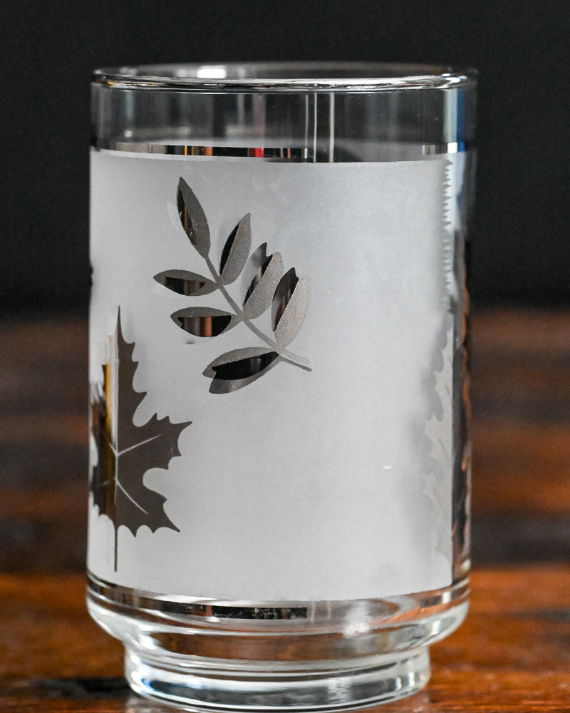 Libbey silver leaf foliage tumbler glasses