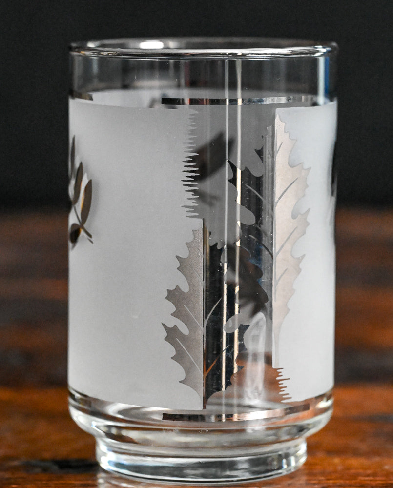 Libbey silver leaf foliage tumbler glasses