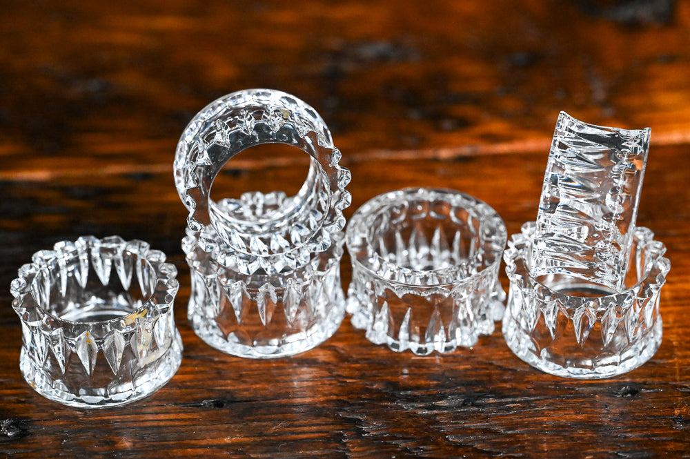 clear glass scalloped napkin rings